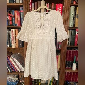 Nanette Lepore White Bell Sleeve Dress